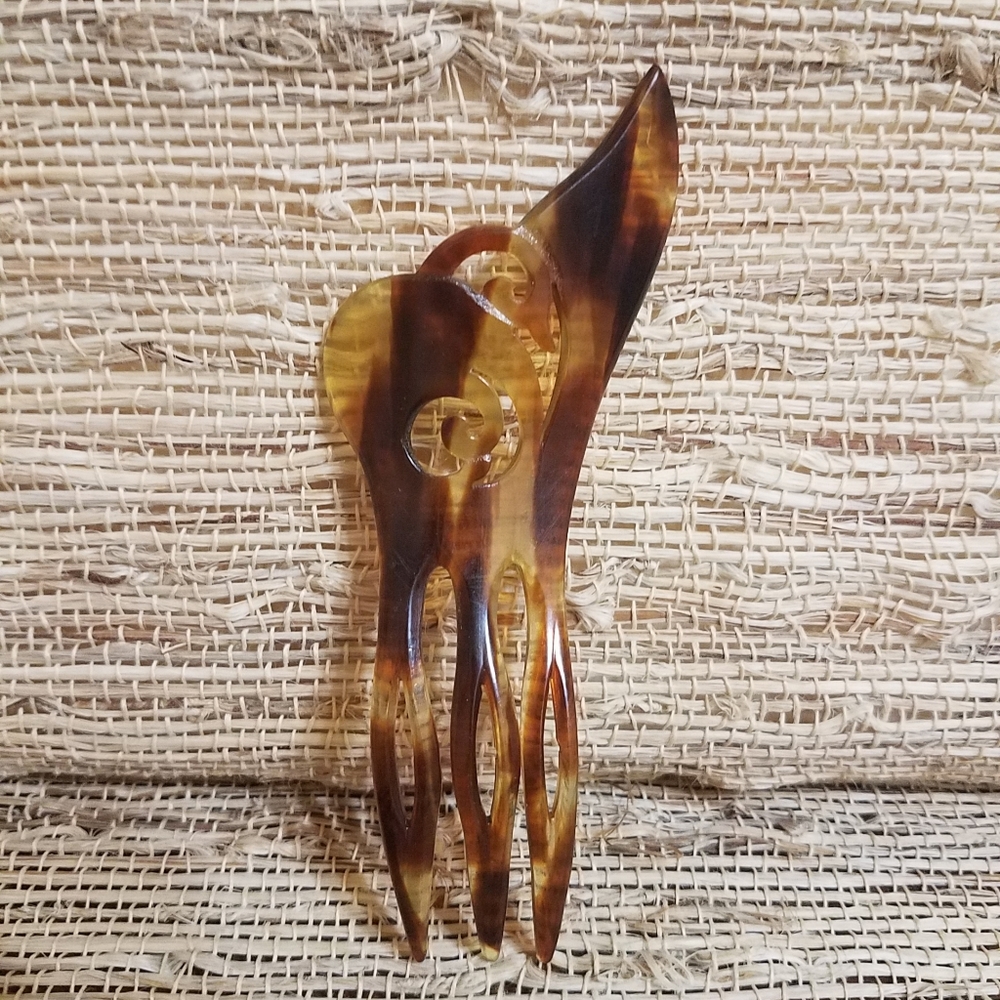 Vintage Tortoise Shell Look Hair Comb